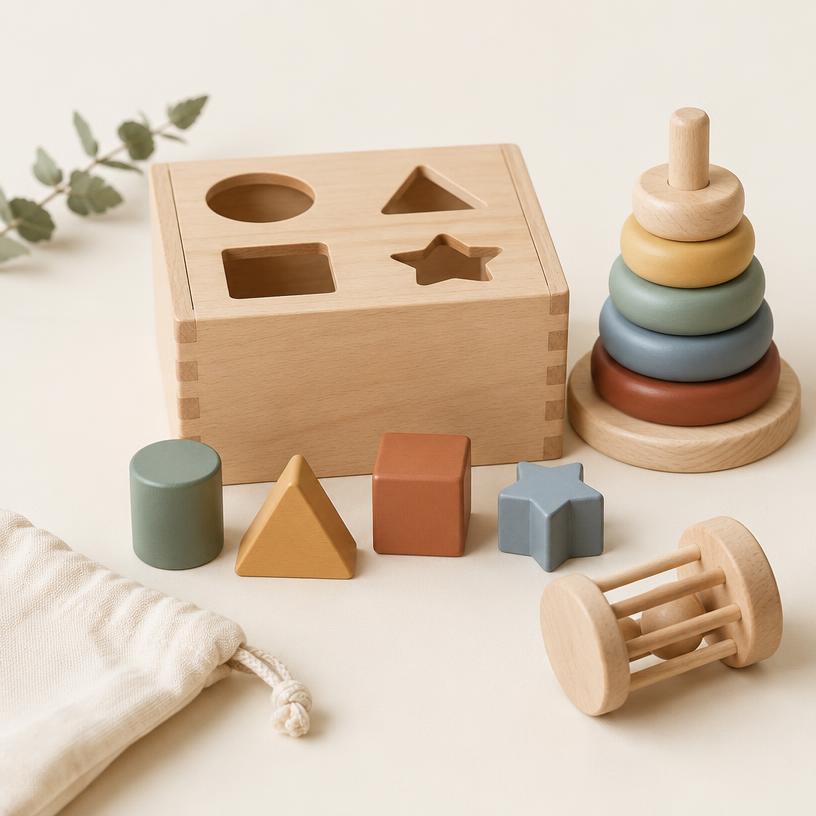 Kit Montessori de madeira